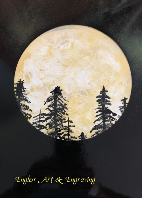 Moon light trees Spray Paint Art