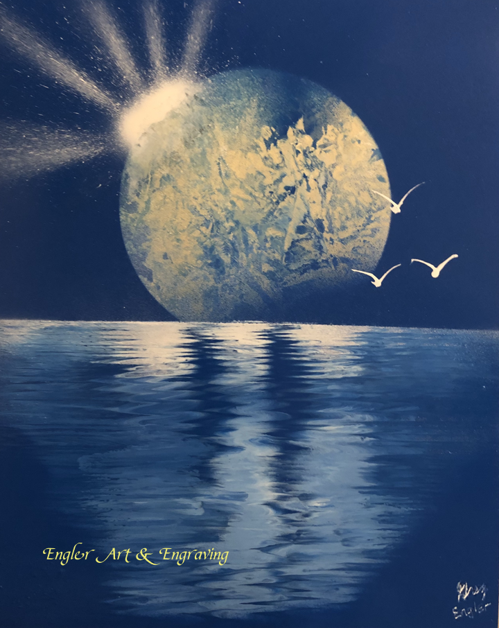 Moonlight Spray Paint Art