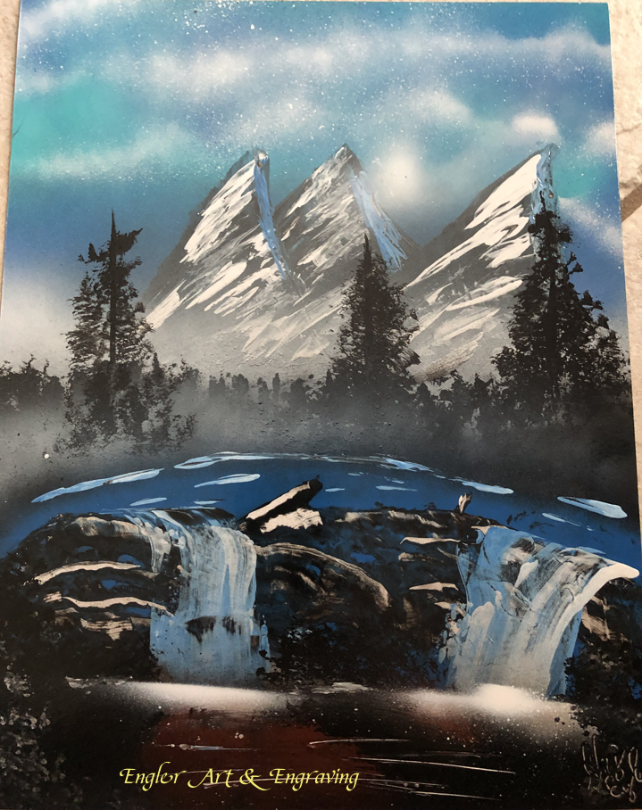 mountains Spray Paint Art