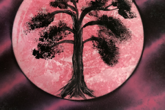 Pink Tree Spray Paint Art