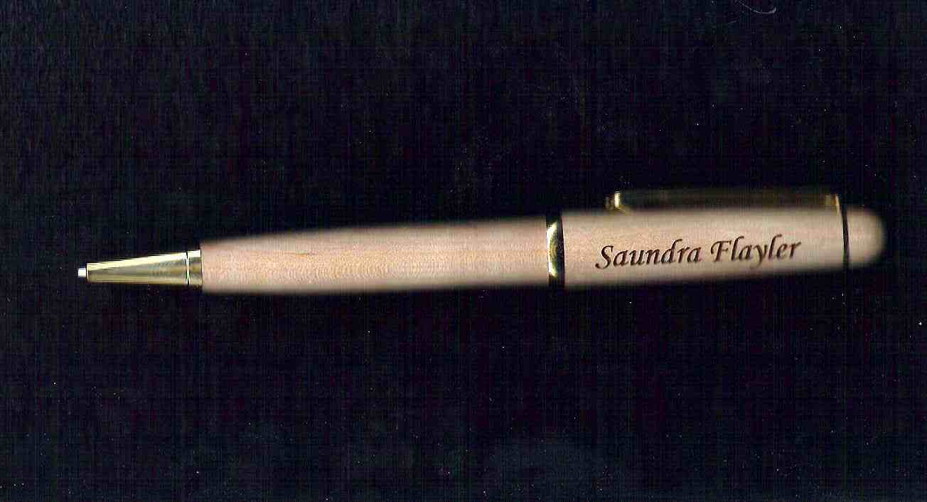 Engraved maple pen